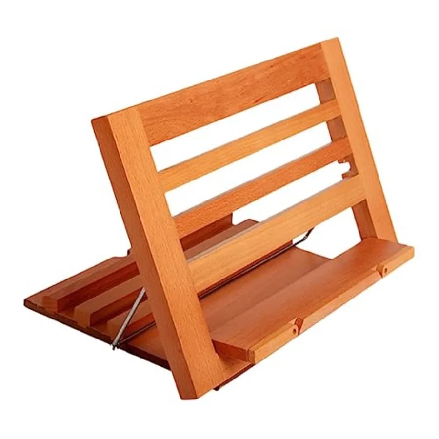 Supporto da lettura multifunzionale regolabile per tablet e libri, progettato per un supporto ergonomico per migliorare la postura.