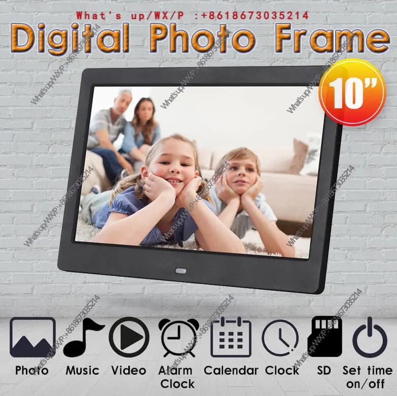 Cornice Digitale LCD LED TFT da 10 Pollici per Foto, Video e Musica