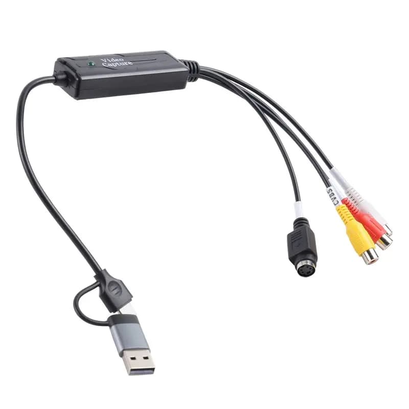 AV S Video Capture Card USB 2.0 Type C Adapter AV Video Composite To USB Type C For Camera OBS PC