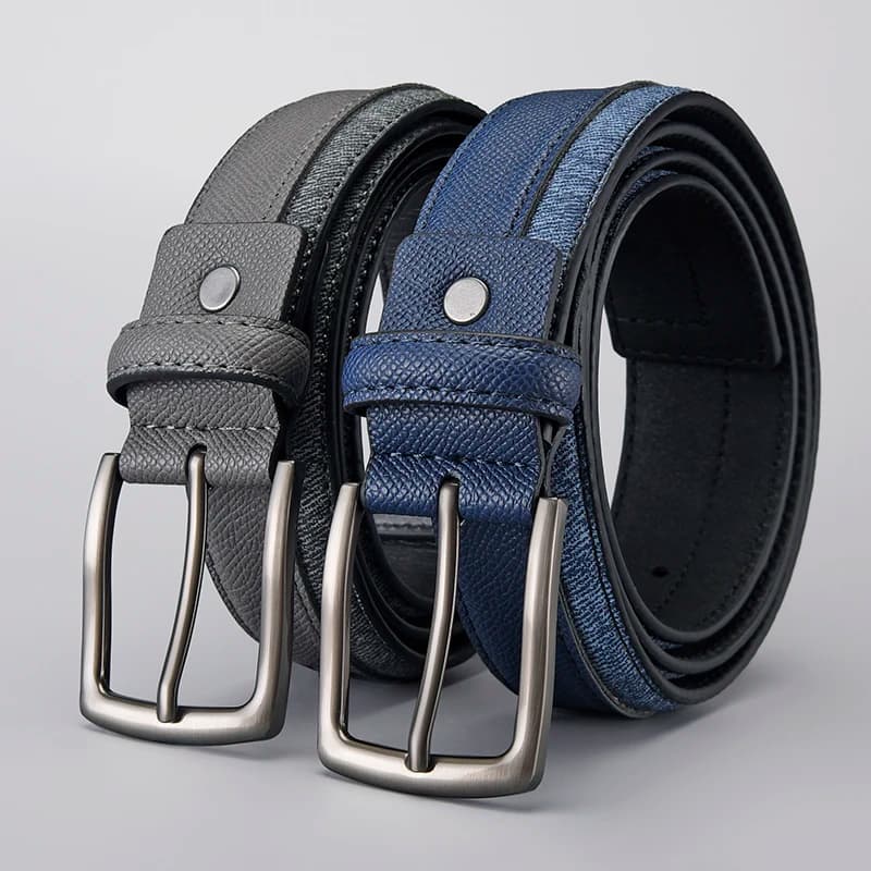 Cintura in pelle microfibra stile britannico con fibbia ad ardiglione singola per confezione regalo da uomo inclusa