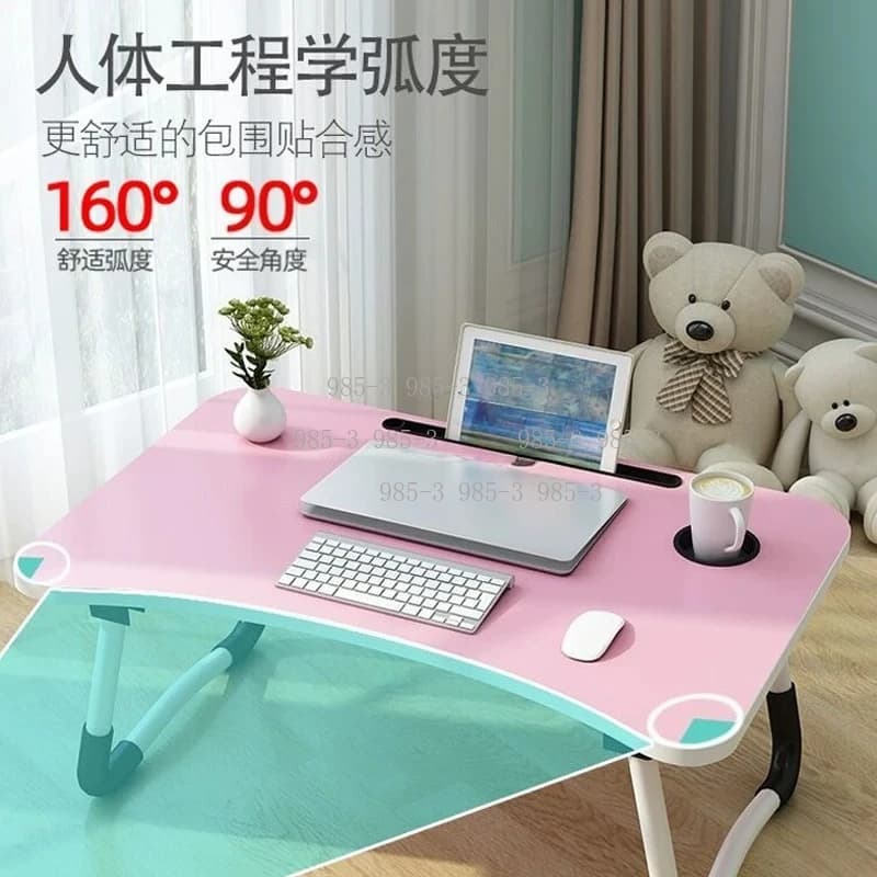 Tavolino Pieghevole per Laptop, Supporto per Notebook con Slot per Schede e Portabicchieri per Letto, Divano e Studio