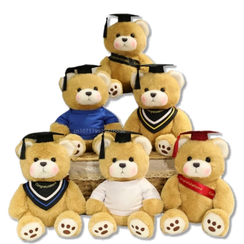 25 centimetri Laurea Del Fumetto Dottore Orso Peluche Bambola Dottore Cap Papillon Laurea Orso Animale Farcito Decorazioni Per La Casa Per Gli Studenti Regalo