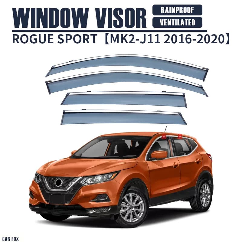 Per NISSAN Rogue Sport 2016-2020: Deflettori per Finestrini Auto, Tendalini Parasole Antipioggia per Finestrini Laterali, Accessori per Styling Auto