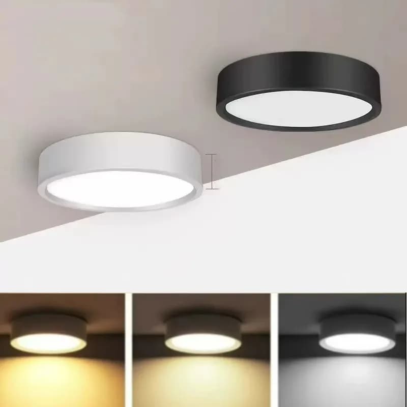 Faretto da incasso moderno nordico da soffitto a LED a montaggio superficiale Faretto da incasso a LED con conversione di tre colori chiari Illuminazione per interni
