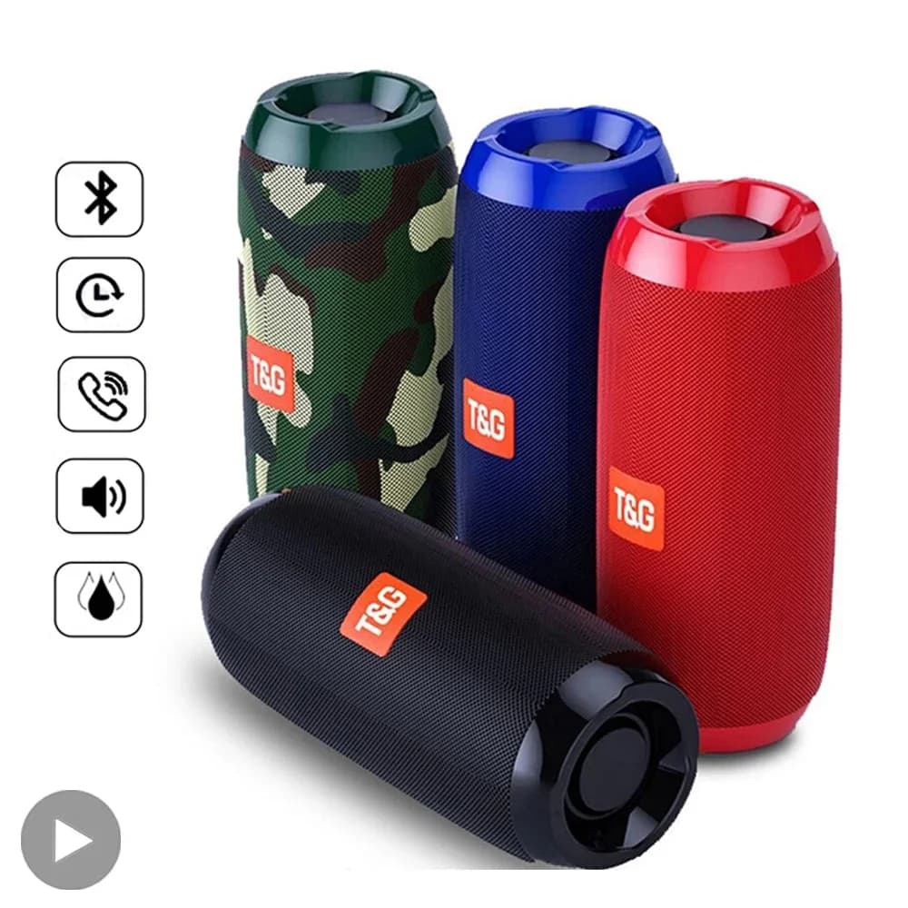 TG117 Portable Bluetooth Speaker TWS Wireless Dual Bass Outdoor column Boombox FM AUX Music player with TF card for camping guide