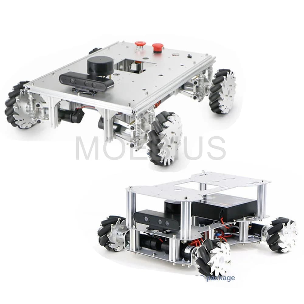 Robot Car Frame with Mecanum Wheels, Autopilot ROS2, Large Load Capacity, with Raspberry Pi 5 8GB, Lidar Depth Camera for Automatic Driving
