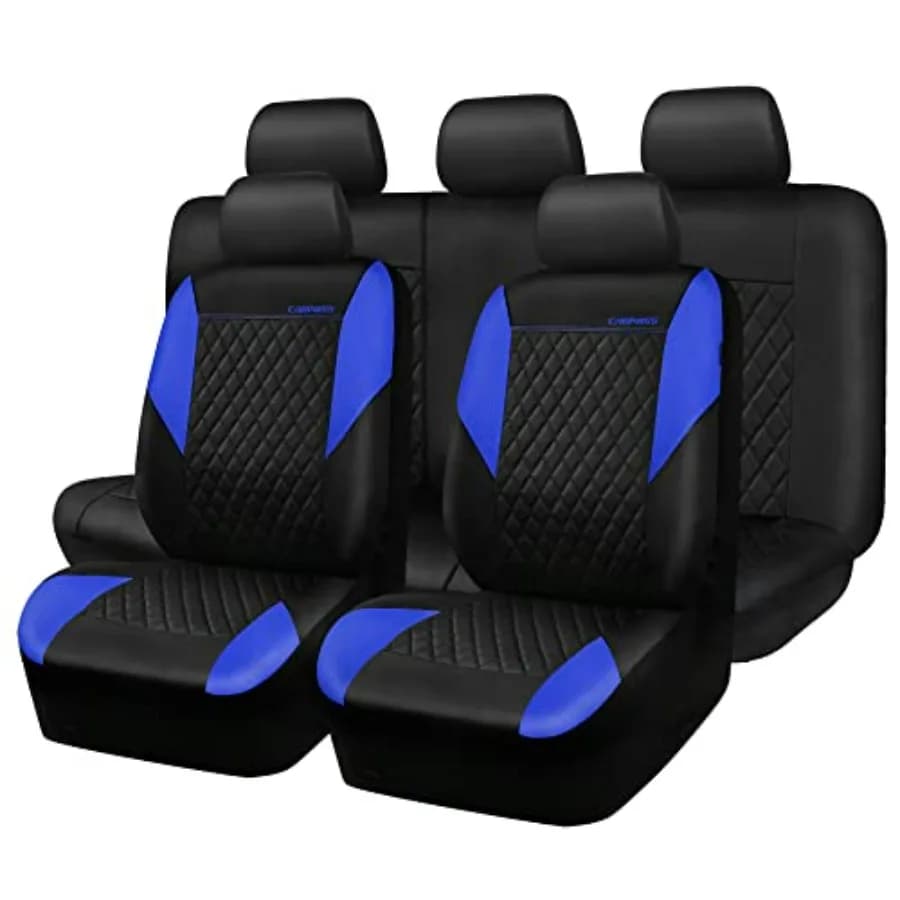 Coprisedili in Pelle - Coprisedili Universali Trapuntati con Spugna Composita da 5mm Compatibili con Airbag per Sedili Anteriori e Posteriori