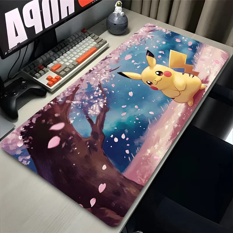 Tappetino per mouse Pokemon Pikachu Gengar XXL Gamer Tappetino per mouse da scrivania grande Tappetino per tastiera Tappetino in gomma Tapis Souris Tappetino da gioco Notbook Mousepad