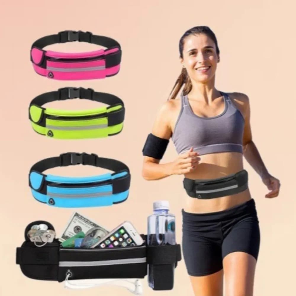 Women's Running Waist, Water Resistant Sports Fitness Belt With Pocket Hinge For Phone, Keys, For Jogging, Hiking