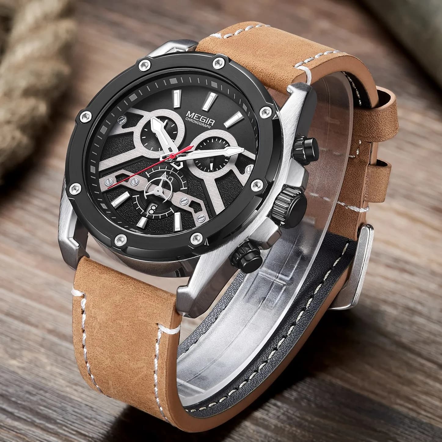 Nuovo Orologio al Quarzo MEGIR 2026 per Uomo, Orologi di Lusso, Cronografo Resistente agli Urti, Orologio Sportivo Impermeabile con Confezione Regalo