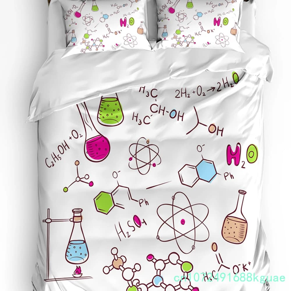 Chemical Formula Illustration Duvet Cover Bed Bedding Set Home Textile Quilt Cover Pillowcases Bedroom Bedding Set No Sheet