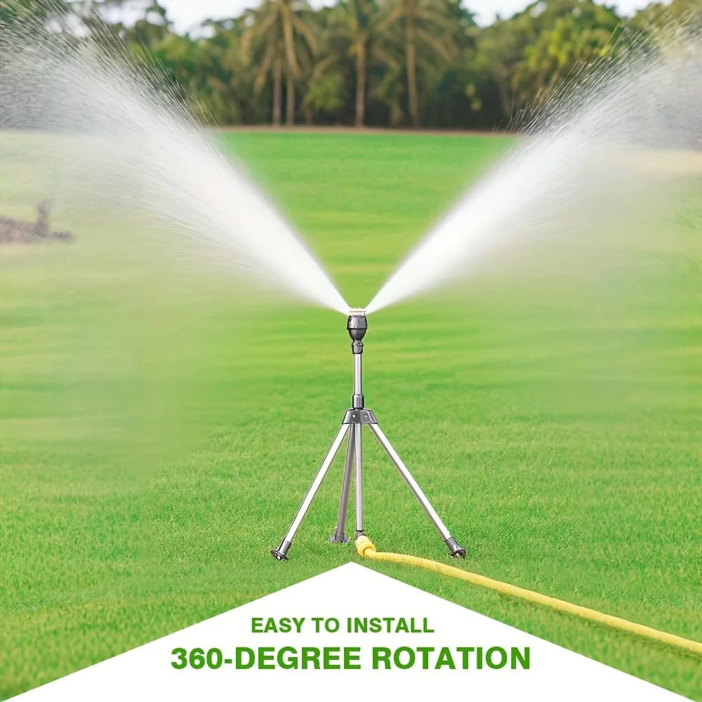 1 pezzo 360 ° Supporto per irrigatore a treppiede girevole con altezza regolabile liberamente per cortili, giardini, lavaggio auto, docce per animali domestici e uso esterno