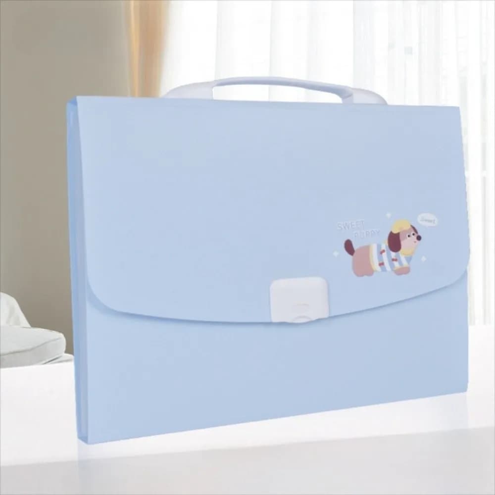 Cartella Portadocumenti Espandibile a 13 Tasche Formato A4, Organizzatore Multistrato per Documenti con Manico, Borsa Portatile a Tema Cartone Animato