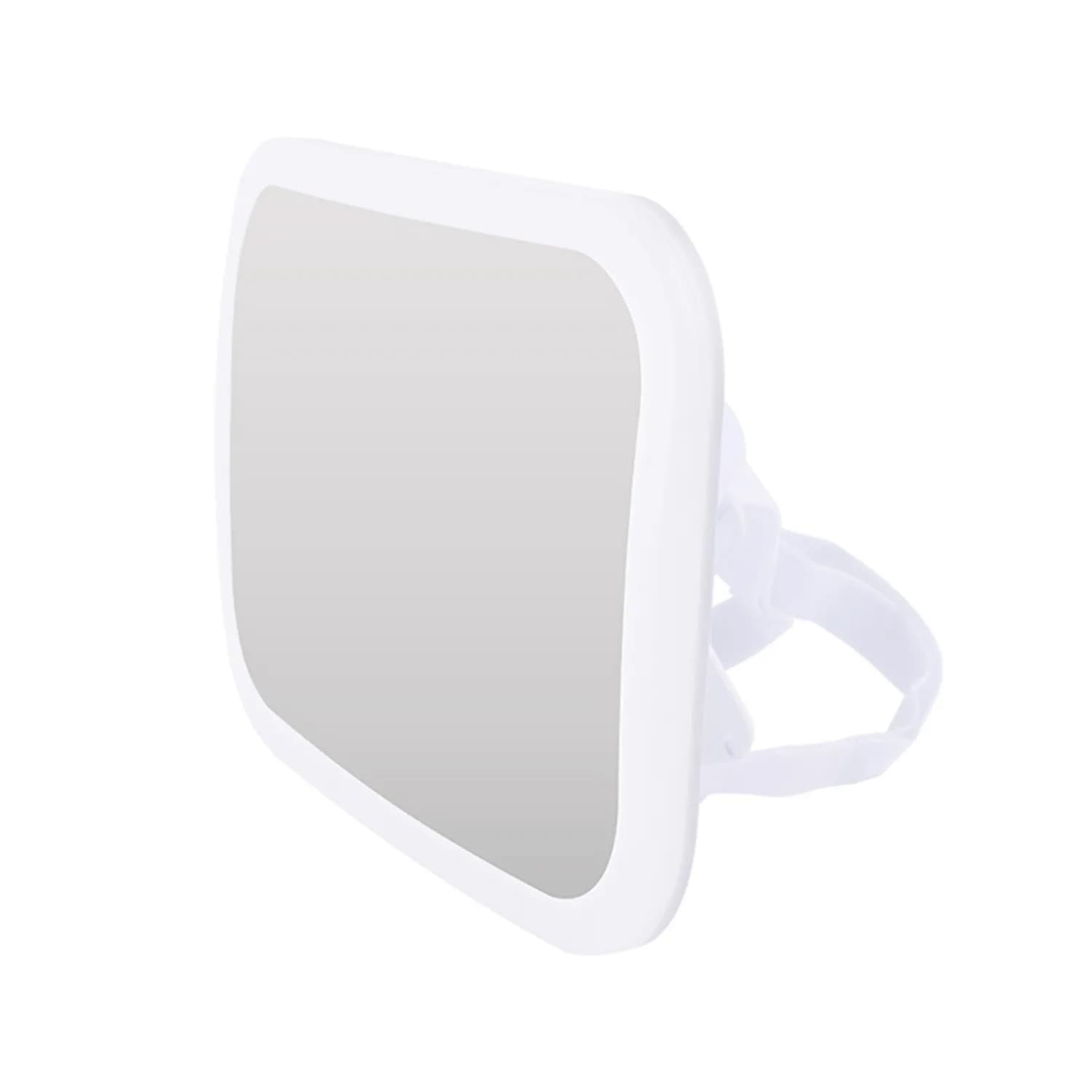 Specchio sicuro per bambini: stile plug-in con strisce luminose circostanti, superficie in acrilico infrangibile, cinghie in velcro per una facile installazione