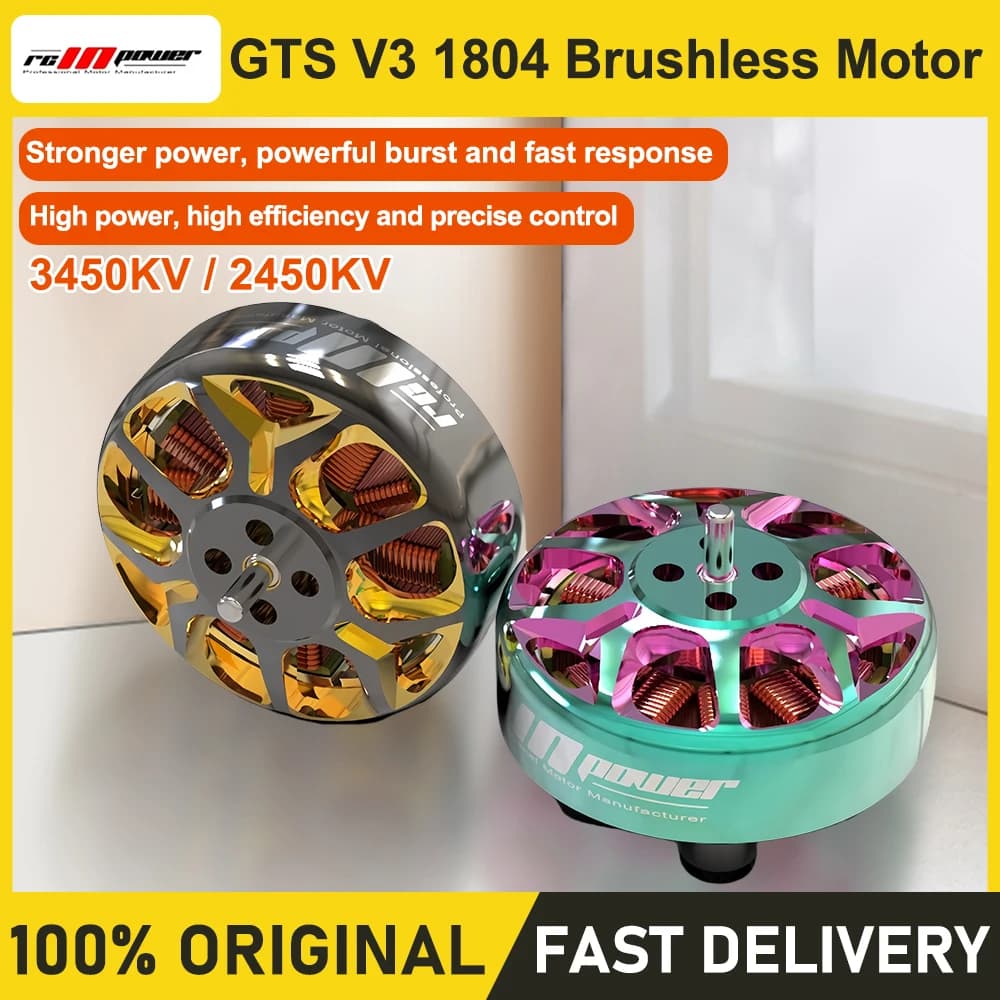 4 Pezzi Motore Brushless RCINPOWER GTS V3 1804 3450KV 4S 2450KV 6S per Droni FPV Freestyle Cinewhoop GEPRC Cinebot30