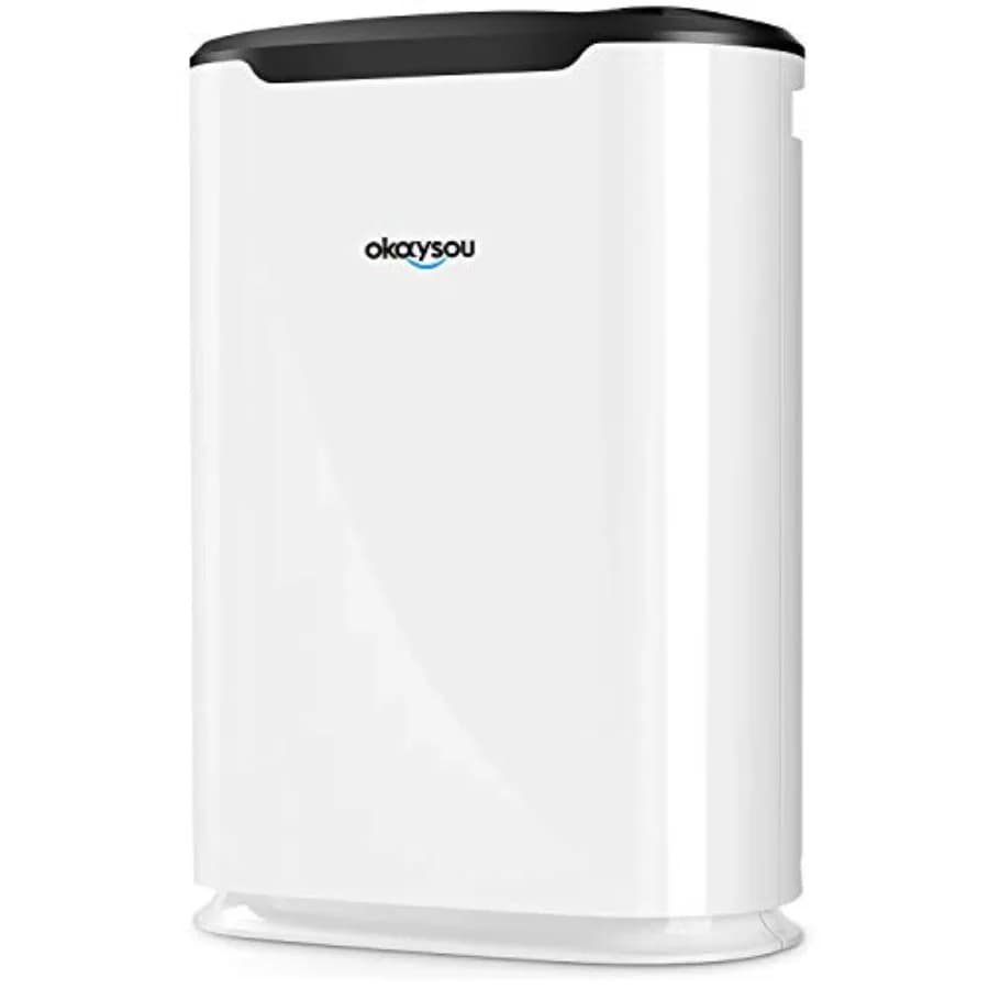 Purificatore d'aria 5-in-1 da 19,4 pollici per ambienti di grandi dimensioni con filtro HEPA autentico e doppio sistema di filtrazione, ideale per fumatori e animali domestici, rimuove