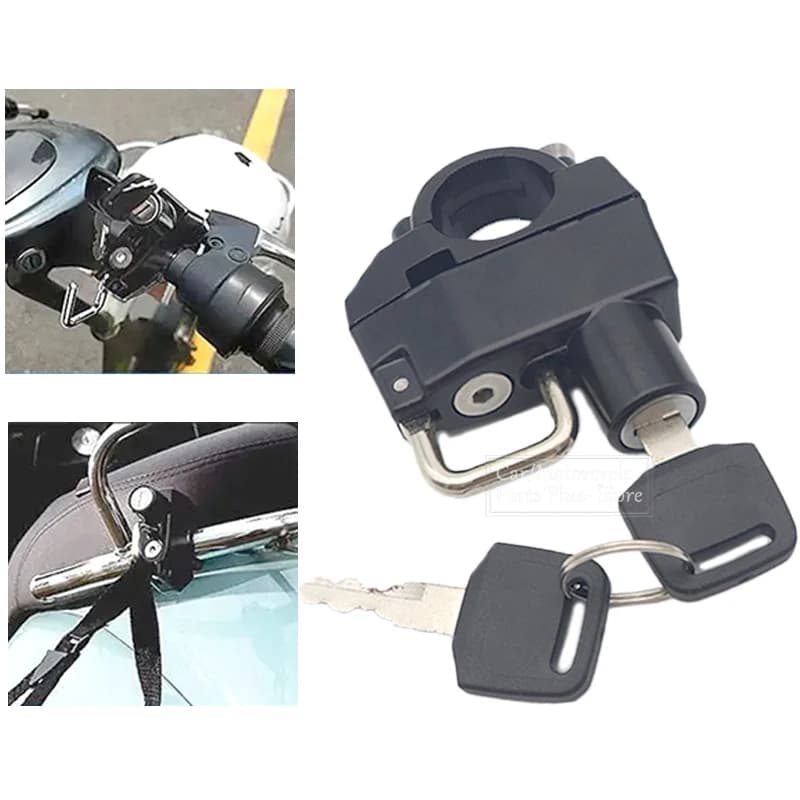 Lucchetto universale per casco moto con 2 chiavi Portatile Premium Durevole Facile installazione Antifurto per scooter da moto