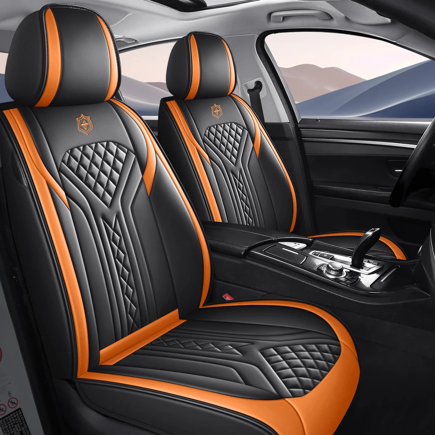 High Quality PU Leather Universal Car Seat Covers Full Coverage Split Headrest Sponge Filled Soft Comfortable Wear Resistant