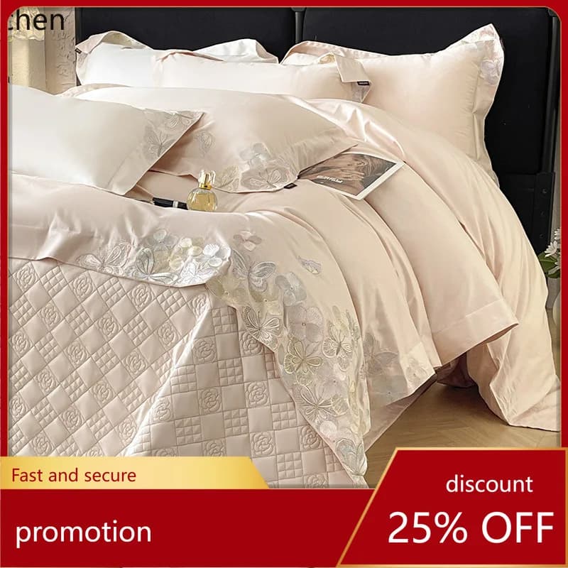 HXL 100-count long-staple cotton four-piece bedding set, all-cotton duvet cover, bedspread, and bedding