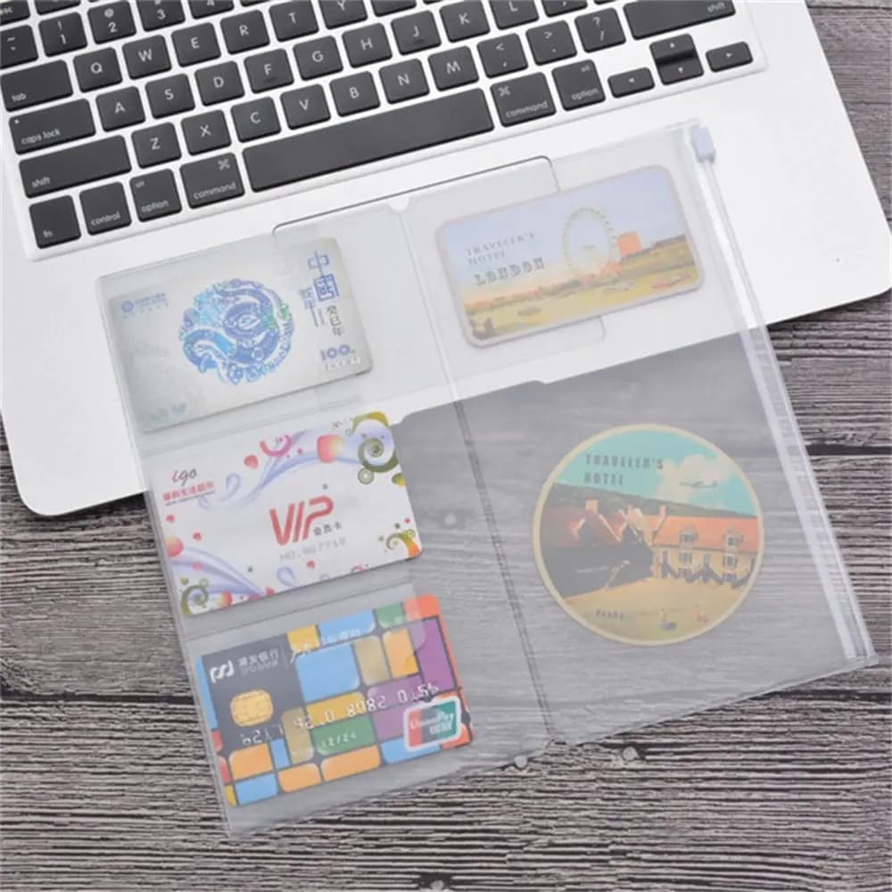 Portadocumenti per Taccuino da Viaggio Midori, Borsa con Cerniera per Quaderno, Portacarte per Agenda, Custodia in PVC con Cerniera