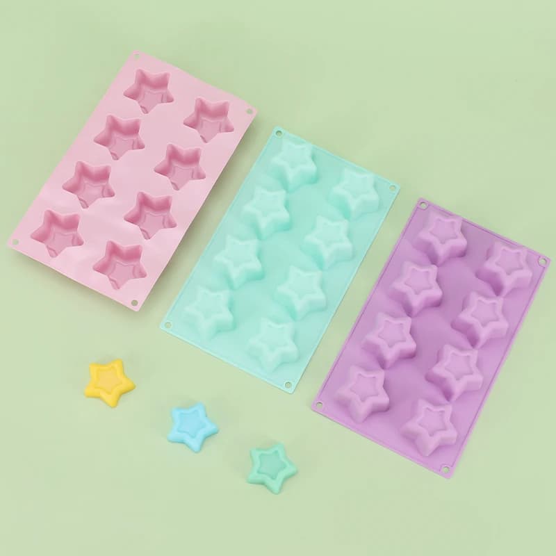 Stampo in silicone con stelle Stampo per sapone artigianale fai da te Mousse Torta Stampo per ghiaccio Strumenti per decorare torte Accessori per la cottura
