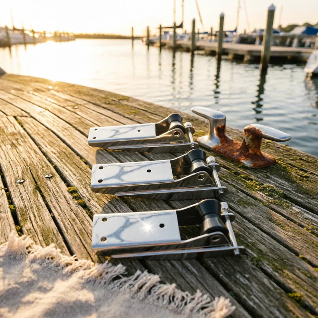 Stainless Steel Anchor Bracket Mirror Polished Anchor Wheel Front Wheel Boat Hardware for Fishermen, Yacht