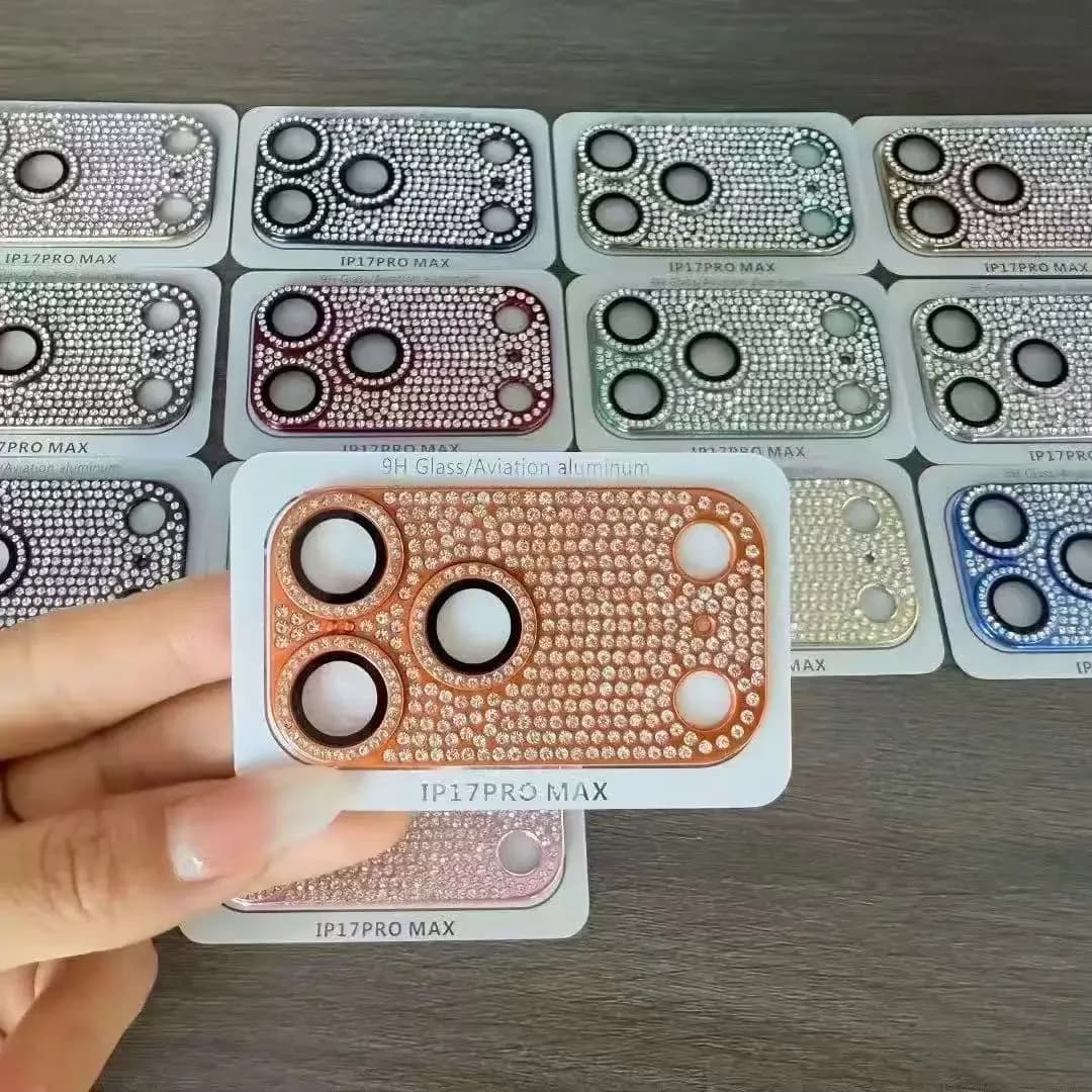 Strass a copertura totale 3D fatti a mano di lusso colorati adatti per IPhone 17 Promax Pellicola per obiettivo per protezione fotocamera posteriore 17 Pro