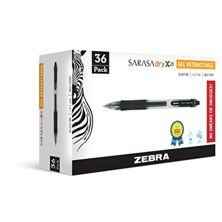 Penne Gel Retrattili Sarasa Dry X20 Punta Media 0.7mm con Tecnologia d'Inchiostro Rpi Fst Ideali per Mancini Elimina le Macchie