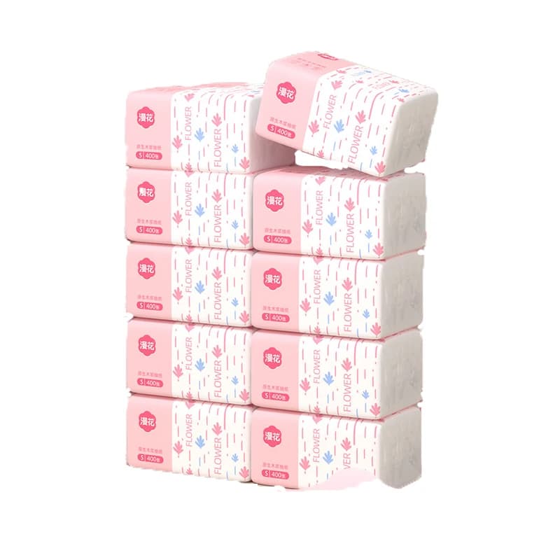 Carta per fiori diffusi per uso domestico 1 pz400 * asciugamano di carta 5 tovaglioli spessi generazione di carta igienica in pasta di legno grezzo