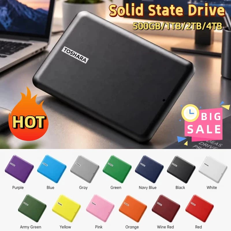 2026 NEW 1TB 2TB 4TB Shockproof Portable External Hard Drive USB3.2 Type-C SSD Plug Play Hard Disk For Laptop Mac