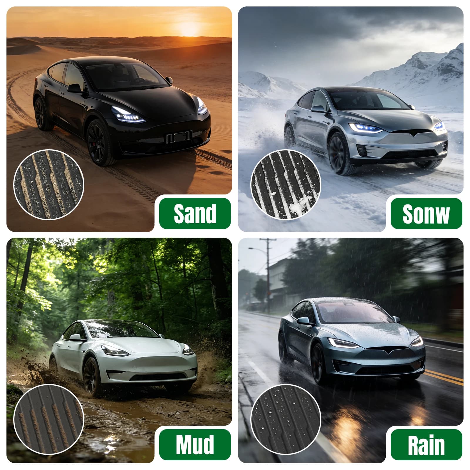 Tappetini per Auto e Rivestimenti per Bagagliaio in TPE Set Completo per Tesla Model Y Juniper 2025 2026 5 Posti Accessori per Tesla