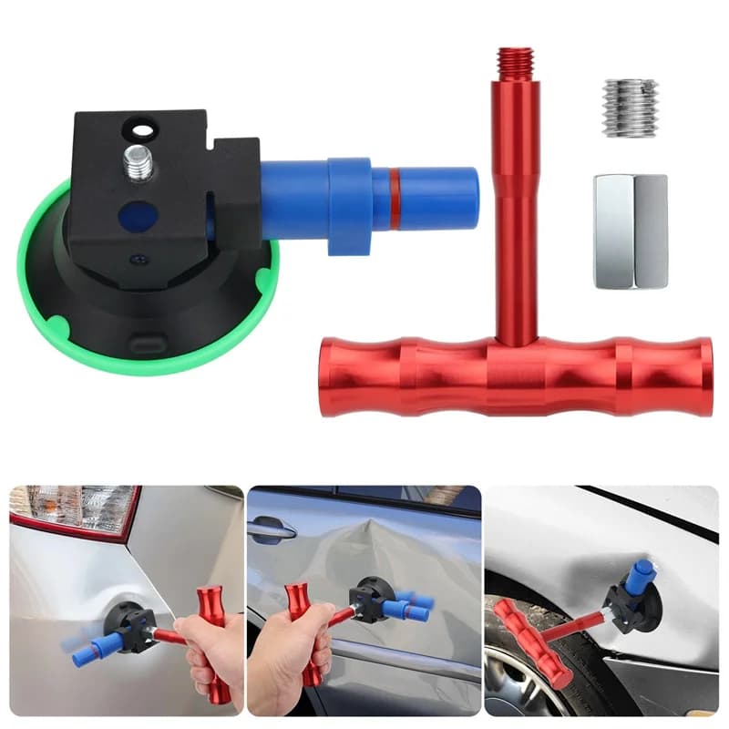 Powerful Vacuum Pump Car Dent Puller, T-Handle Paintless Dent Repair Kit, Upgraded Strong Suction Cup For Auto Body Hail Damage
