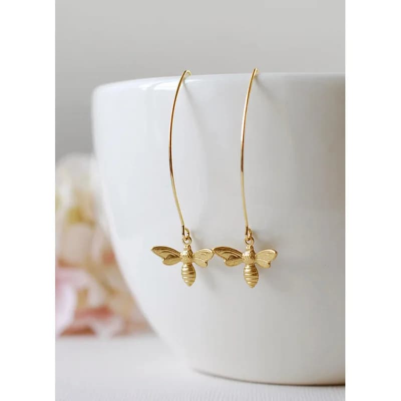 Nuovo stile europeo americano creativo vintage ape fascino mamma orecchini donne ganci per le orecchie moda semplice insetto gioielli all'ingrosso