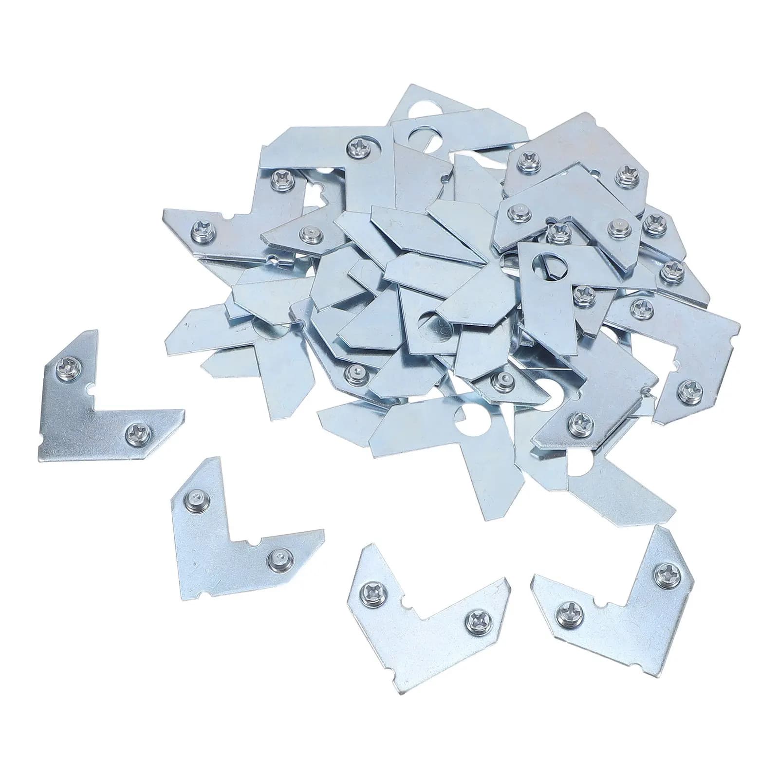 50 Pieces Brackets Brackets for Frames, Aluminium, Angle 90 Degrees, for Frames from Gallery, DIY Hardware for Wood Processing Repairs