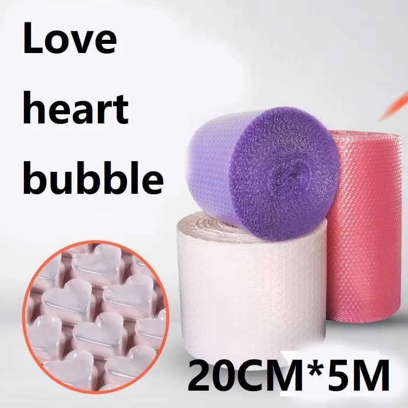 0.2*5M Heart Bubble Wrap Buffer Foam Roll For Bubblewrap Packing Bubble Paper Buffer Bubble Wrap Bubble Wrap QPD01