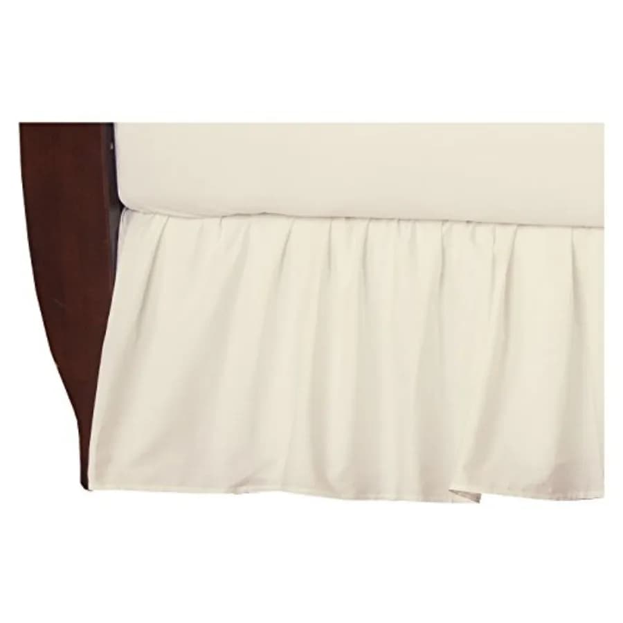 American Baby Company 100% Natural Cotton Percale Ruffled Crib Skirt,,52"L x 28"W + 13.5