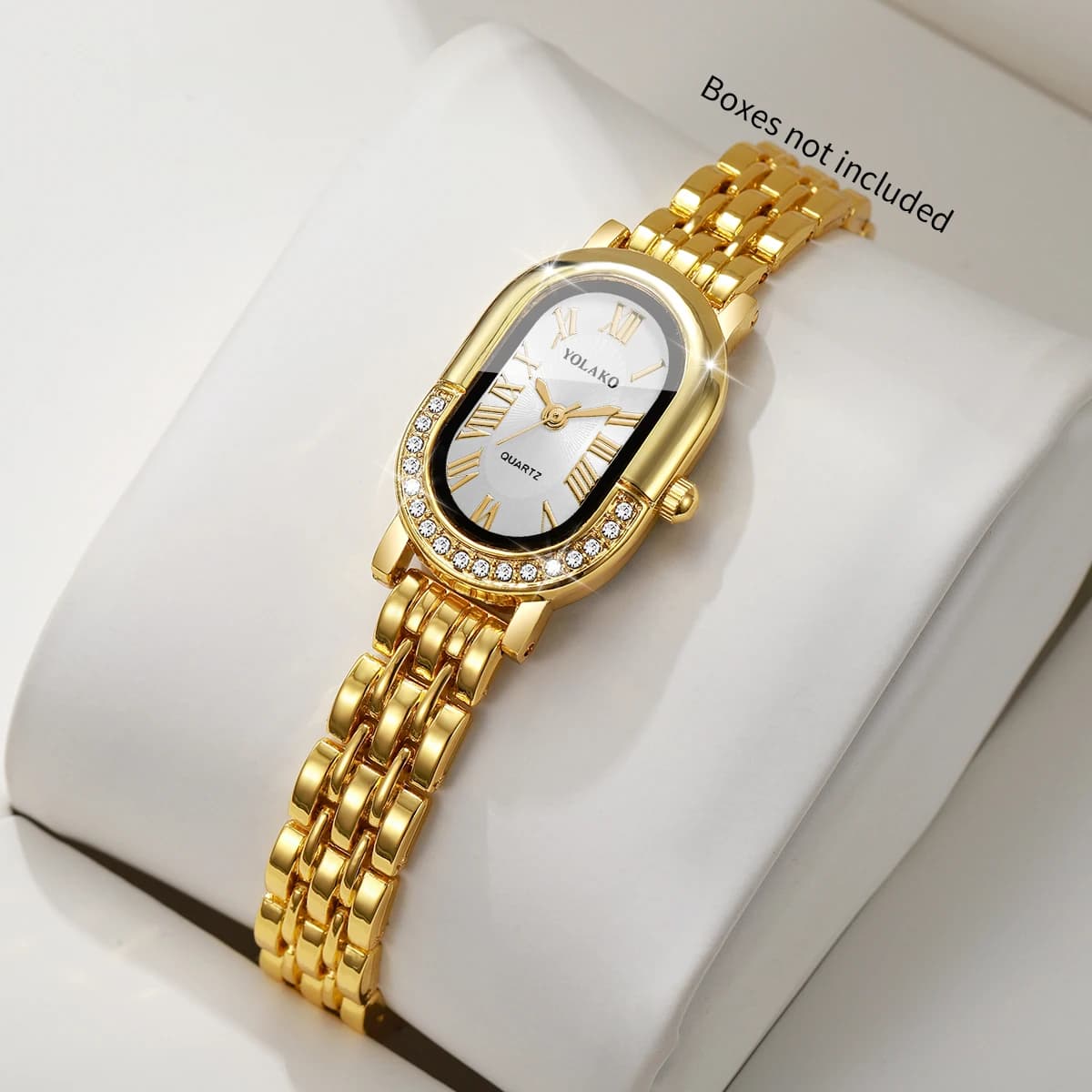 Elegant Rhinestone Roma Dial Women Watches Elegant Bracelet Strap Quartz Watch Ladies Clock Relogio Feminino Gift（Without Box）