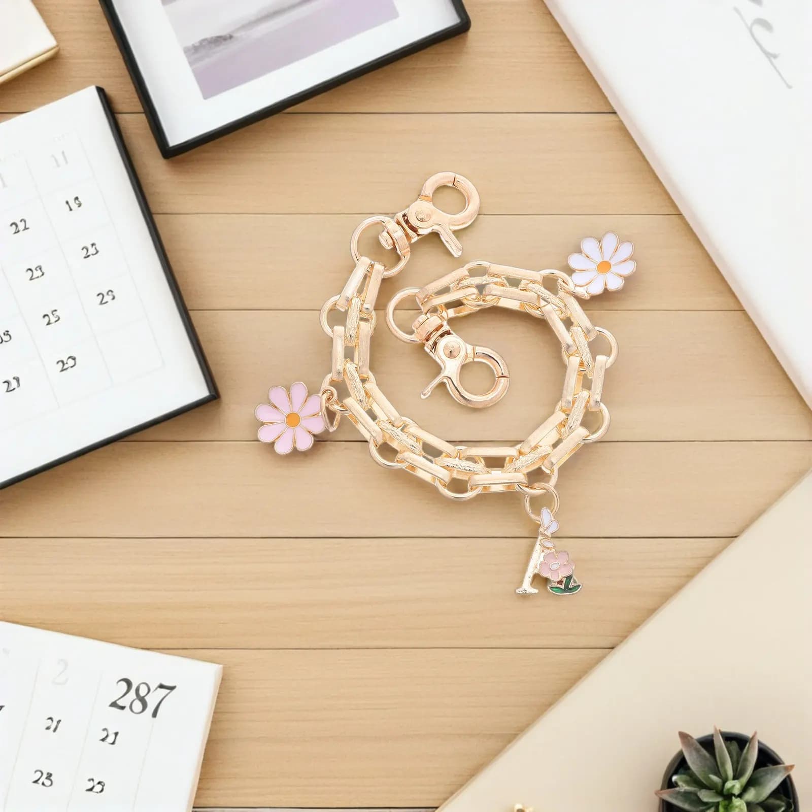 3Pcs Metal Purse Chain Extender with Flower Design Wallet Bag Strap Extension for Women Stylish Decorative Handbag Chain