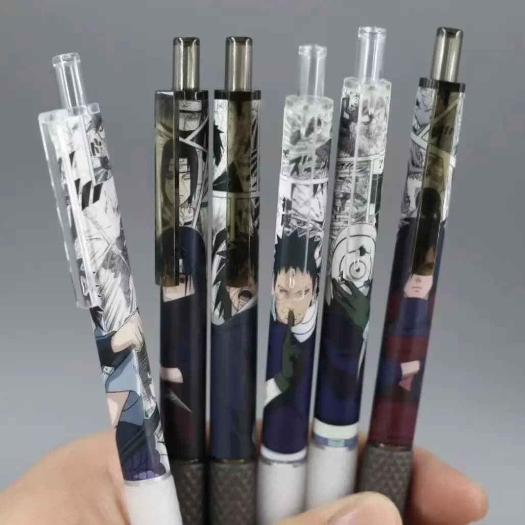 Naruto INS-style limited edition comic pen, click type gel pen, student 0.5, high appearance value, black and white