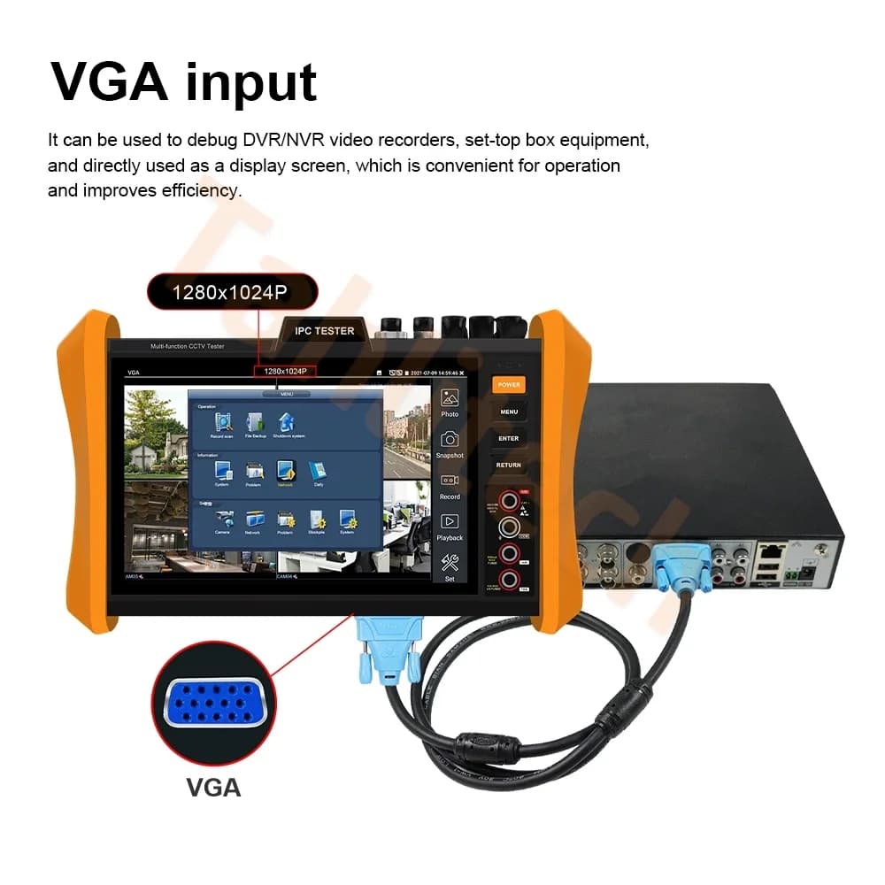 8K H.265 POE IPC Tester All-in-one CCTV AHD/TVI/CVI/HDMI/VGA/SFP/Cable Test for IP Camera with PoE++ Support