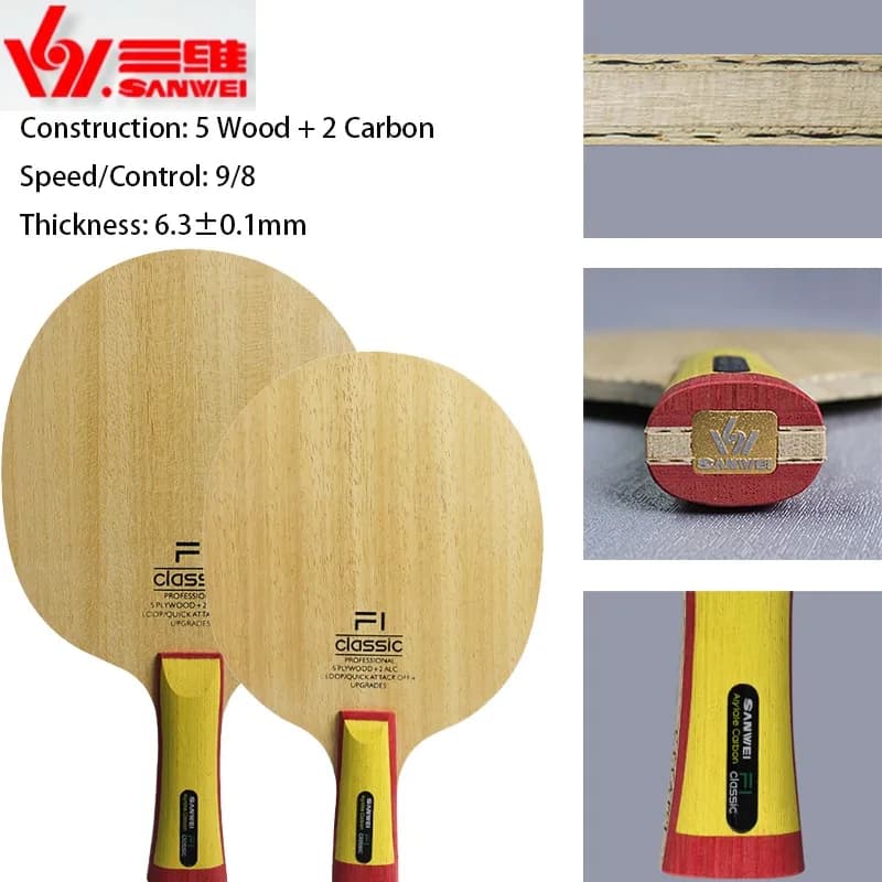 SANWEI Fang Carbon King F1C Ping Pong Balde Piastra Cinque Legno Due Carboni ALC Attacco Veloce Esterno Arco Anello Racchetta Da Ping Pong