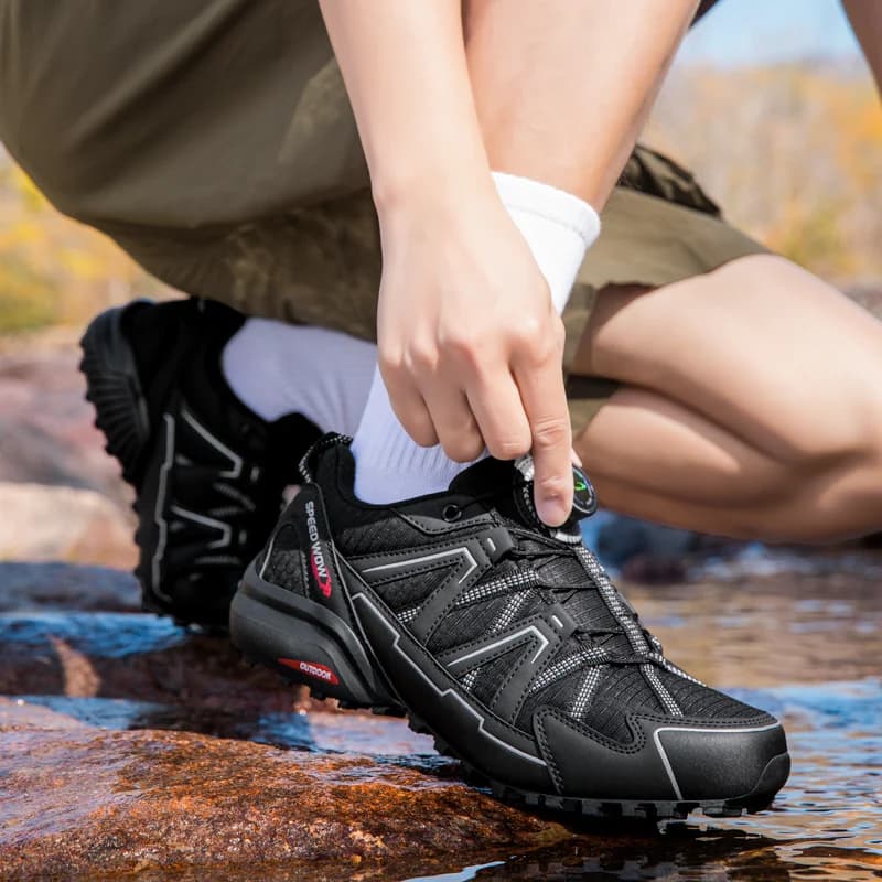 Scarpe da Trekking Basse da Uomo con Suola Anti-Collisione, Resistenti, per Lavoro all'Aperto, Comode Sneaker da Passeggio per Tutte le Stagioni