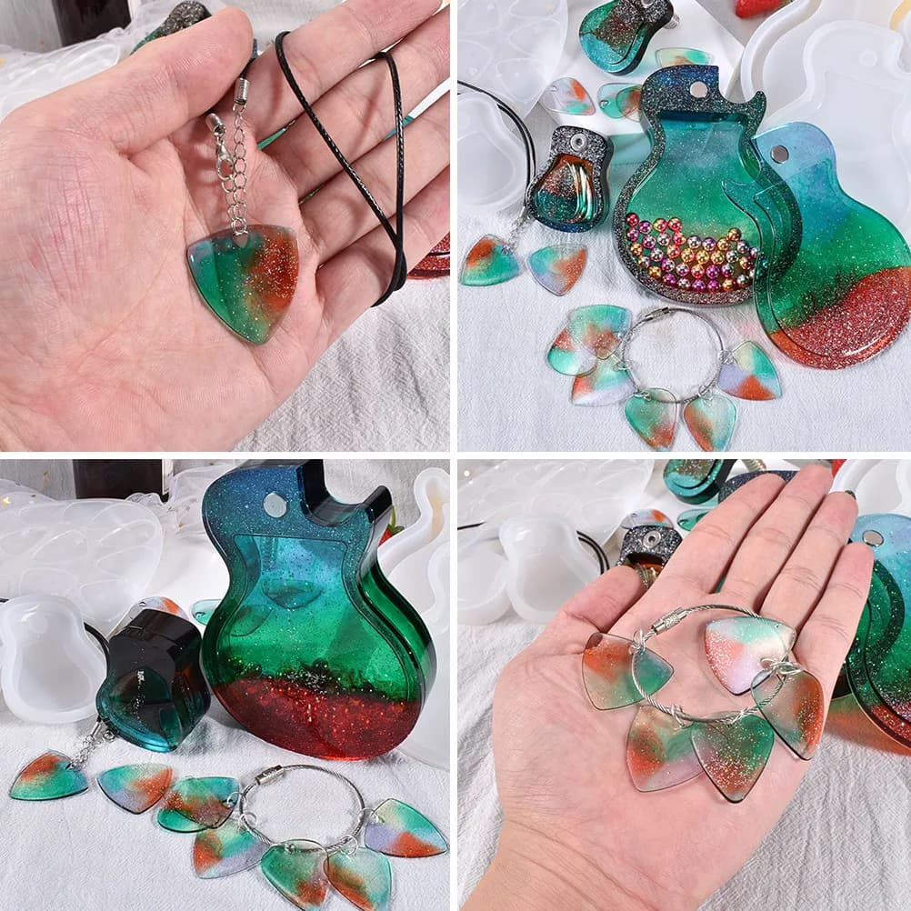 Stampo in Silicone Premium per Plettro Triangolare per Chitarra, Risparmio di Spazio, Finitura Lucida, Antiaderente, per Creazioni in Resina Epossidica