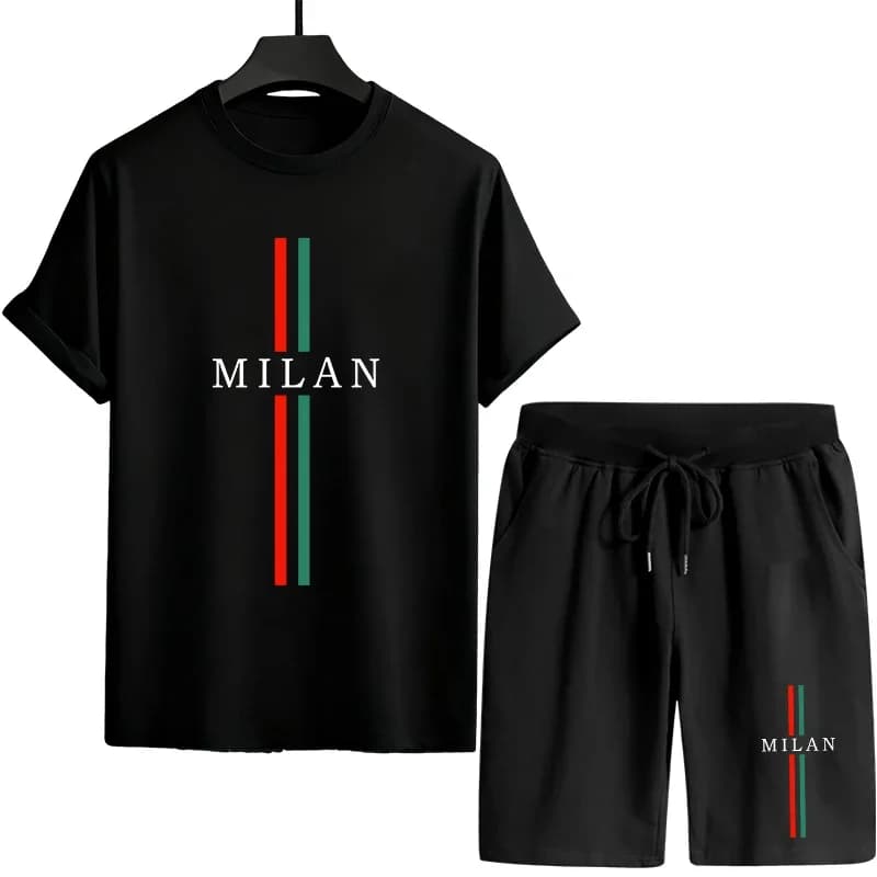 New Trends Spring-Summer 2026: Set T-shirts and Men's Shorts, Fashion Printing, Daily Casual Dress to Sleeves Court