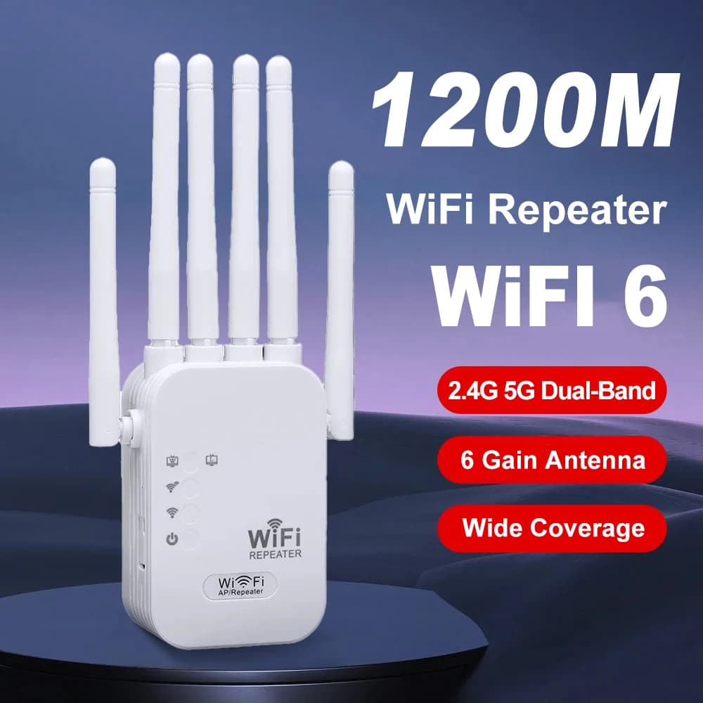 Ripetitore WiFi wireless Ripetitore segnale Wifi Dual Band 2.4G 5G WiFi Extender Gigabit WiFi Amplificatore WPS Router 1200/300Mbps Househ