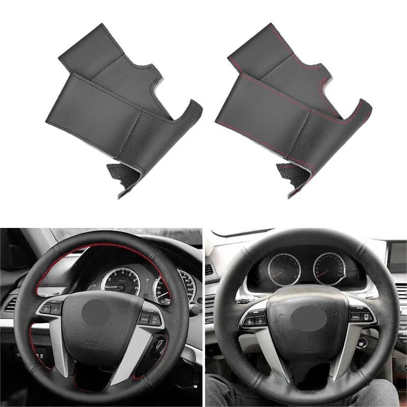 Hand Braid Perforated Leather Car-styling Steering Wheel Cover Trim For Honda Accord 8th Crosstour Odyssey 2010 2011 2012 2013