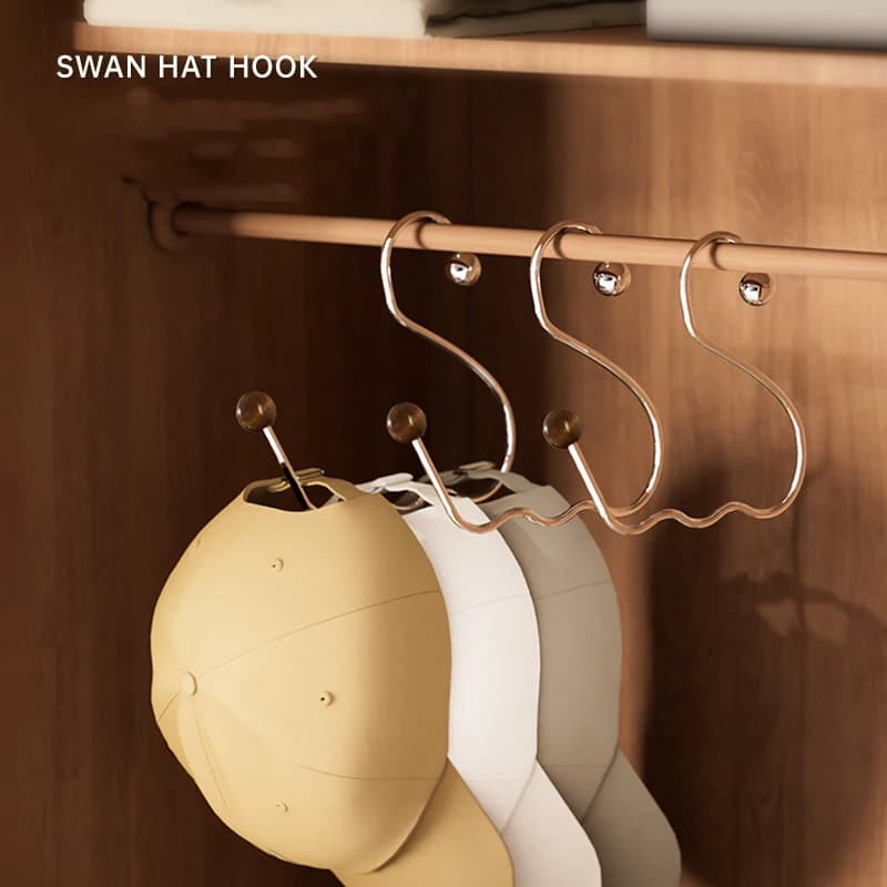 HeMu Hat hanger clothes hanger storage rack dormitory household non-slip seamless scarf multi-functional stainless steel hook