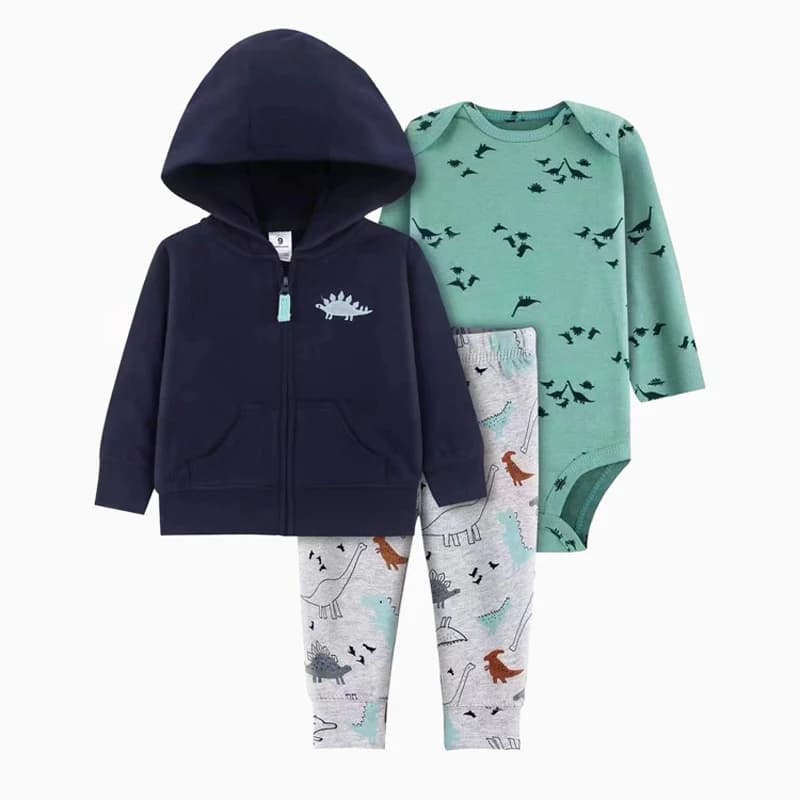 IYEAL Baby Boy set di vestiti neonate abbigliamento Casual Cartoon giacca con cappuccio + pantaloni + tute 3 pezzi abiti per bambini