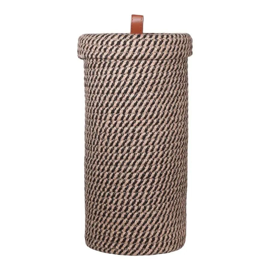 Portarotolo, Supporto per Carta Igienica in Stile Boho per Bagno, Cesto in Carta Intrecciata a Mano in Cotone per Rotoli Mega, 3 Rotoli di Carta Igienica