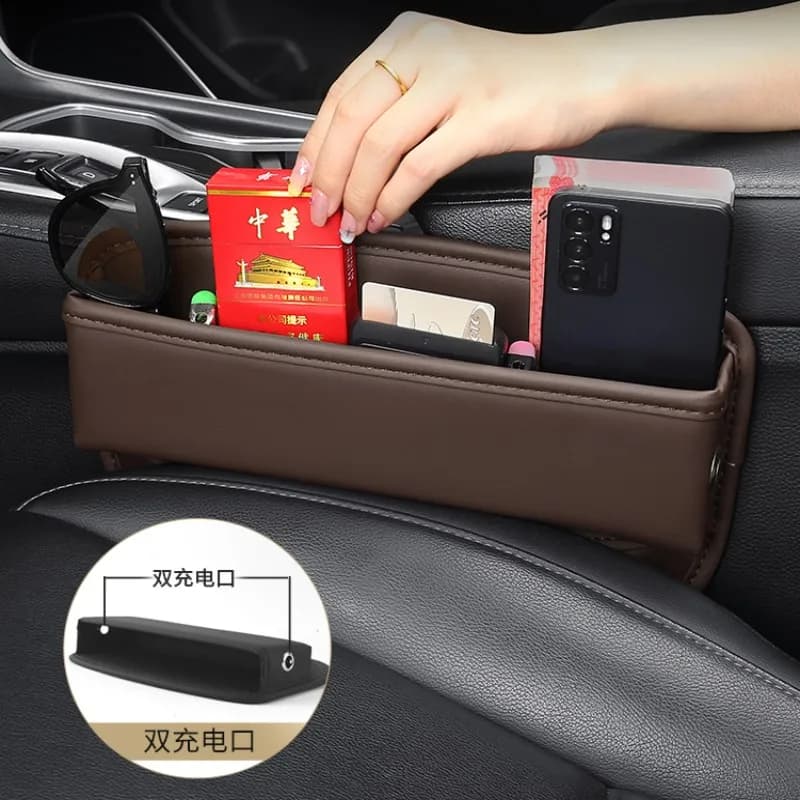 Car Front Row Seat Crevice Storage Box Pocket For BMW X5 F15 M F85 G05 G30 G31 530i 540i Water Cup Phone Holder Car Accessories